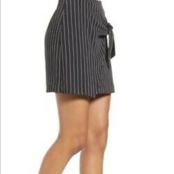 Leith Pin Stripe Tie Front Skirt - Picture 2 of 4